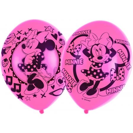 6 latex roze gekleurde Minnie Mouse™ ballonnen - Feestdecoratievoorwerp