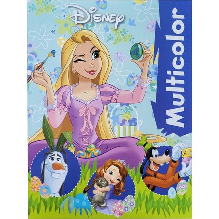 Disney - Pasen Rapunzel - Kleurboek met 17 kleurplaten en 17 illustraties in kleur - Diverse disney kleurplaten o.a. Belle, Bambi, Mickey mouse, Goofy, Frozen, Tinkerbell - verjaardag - kado - cadeau