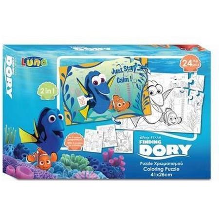 Disney 2-zijdige Puzzel Finding Nemo Dory 24 Stukjes
