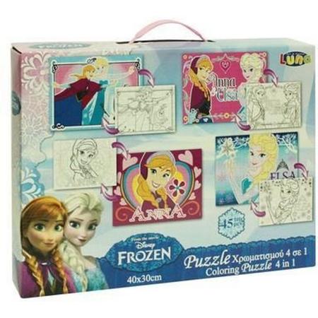 Disney 2-zijdige Puzzels Frozen 4 Stuks 45 Stukjes