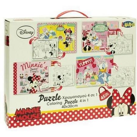 Disney 2-zijdige Puzzels Minnie Mouse 4 Stuks 45 Stukjes