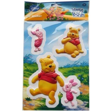 Disney 3d Stickers Winnieh The Pooh Geel/roze/rood 3-delig