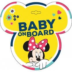   Autobord Minne Mouse Baby On Board! 13 Cm Pvc Geel (en)