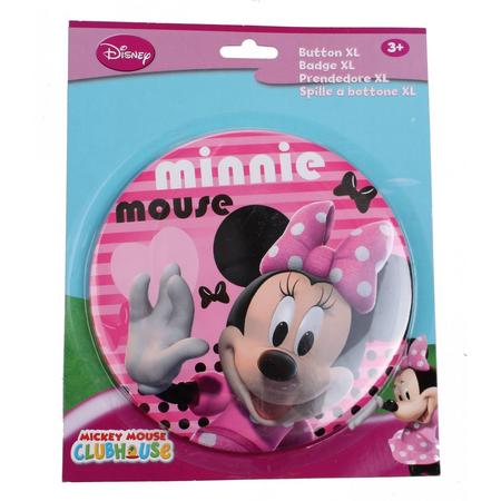 Disney Button Xl Minnie Mouse 14 Cm Roze
