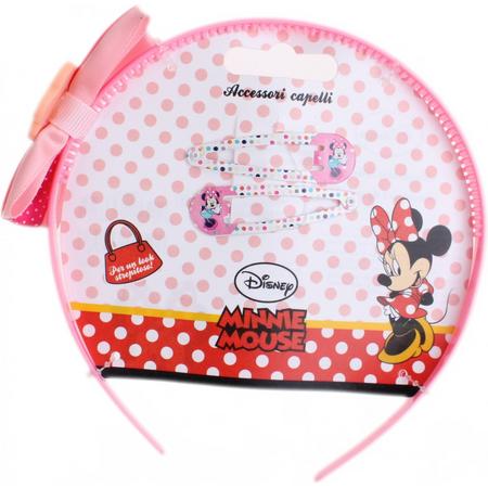 Disney Diadeem Met Speldjes Minnie Mouse 3-delig Roze