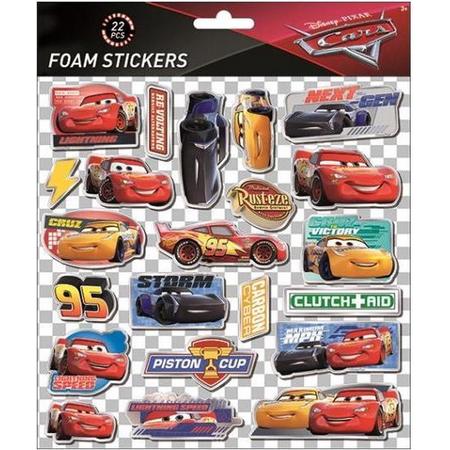 Disney Foamstickers Cars 24 X 20,5 Cm 22-delig Rood