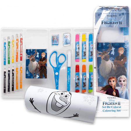 Disney Frozen 2 Schrijfwarenset Junior Blauw/wit 23-delig - Overig