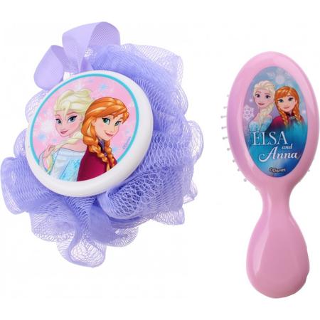Disney Frozen Cadeau-set Spons En Borstel Paars/roze