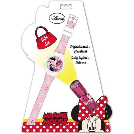 Disney Horloge En Zaklamp Minnie Mouse Junior 2-delig