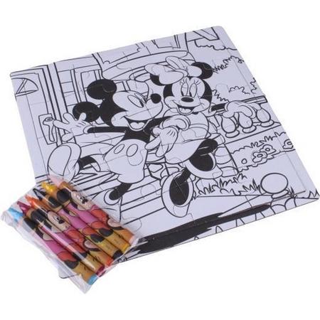 Disney Kleurplaat En Puzzel Mickey Mouse 15 Cm Karton 23-delig
