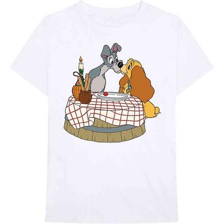 Disney Lady and the Tramp Heren Tshirt -2XL- Lady & The Tramp - Kissing Pose Wit