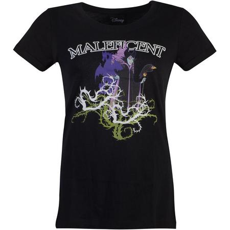 Disney Maleficent Dames Tshirt -S- Gel Printed Zwart