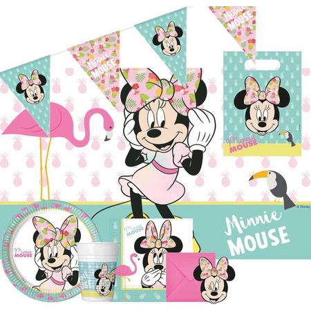 Disney Minnie Mouse thema kinderfeestje versiering pakket 2-6 personen - Kinderverjaardag/kinderfeestje pakket