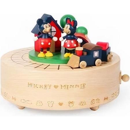 Disney Muziekdoos Mickey En Minnie Wooderful Life 14 Cm Hout