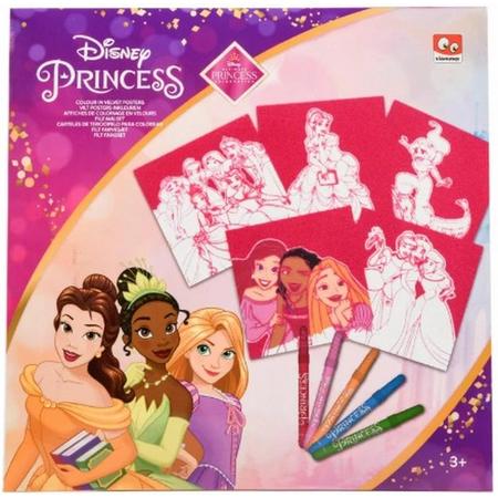 Disney Princess - Viltkleuren - Kleurplaten Disney Prinsessen - Kleurpakket - 5 stuks - Kleuren voor Peuters & Kleuters - Kinder Kleurplaten - Kleuren voor Meisjes - Disney Princess Kleurplaat - Meisjes Kleuren / Tekenen