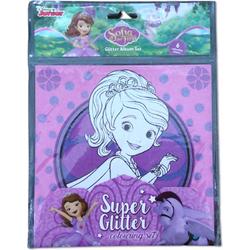   Princess Sofia Glitter Album set - 6 kleurplaten met glitters - 21,5 x 27,5 cm