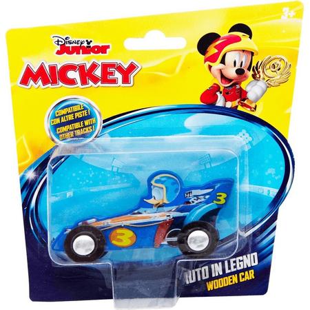 Disney Racewagen Donald Duck 15 Cm Hout Blauw