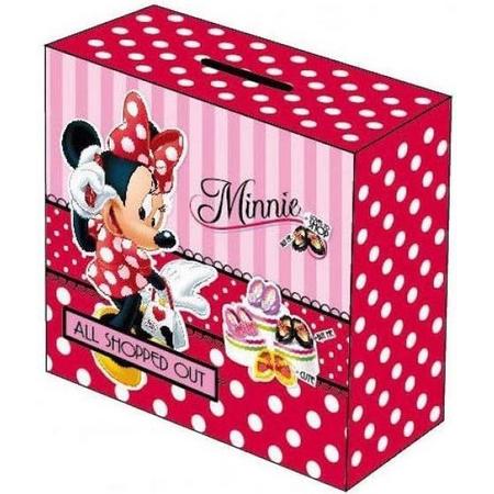 Disney Spaarpot Minnie Mouse Meisjes 10 Cm Hout Rood/roze