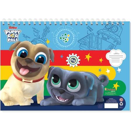 Disney Sticker- En Kleurboek Puppy Dog Pals 33 Cm Papier Blauw