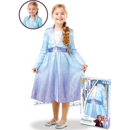 Elsa Frozen 2™ kostuum pack met vlecht voor meisjes - Verkleedkleding