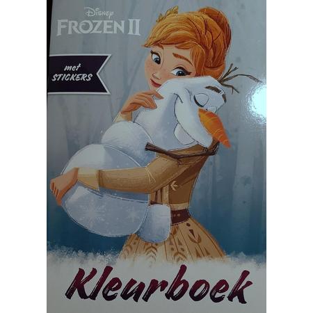 Frozen II kleurboek Elsa, Anna en Olaf - Disney princess boek met stickers om te kleuren - sinterklaas cadeau