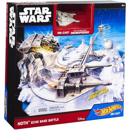 Hot Wheels Star Wars HOTH Echo Base Battle speelset incl Snowspeeder