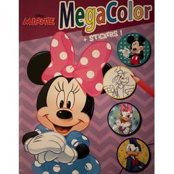 Kleurboek   Megacolor Minnie Mouse kleur- en stickerboek, inclusief stickers
