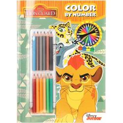 Kleurboek Lion King met 12 kleurpotloden - Kleuren op nummer