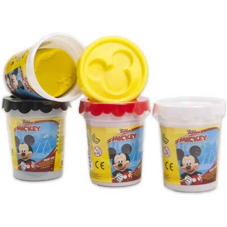 Mickey Mouse Kleipotje Dough Tub 4 stuks (zwart, geel, wit, rood)