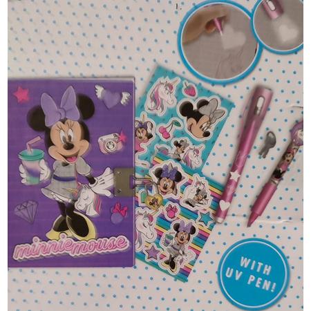Minnie mouse en Mickey pakket cadeau kleurboek secret glitter notebook met magic pen dagboek met multi colour pen