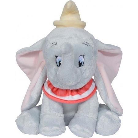 Pluche Disney Dumbo/Dombo olifant knuffel 24 cm speelgoed - Olifanten cartoon knuffels - Speelgoed voor kinderen