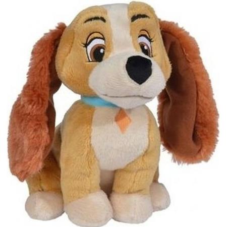 Pluche Disney Lady hond knuffel 24 cm speelgoed - Lady en de Vagebond - Cocker spaniel honden cartoon knuffels - Speelgoed voor kinderen
