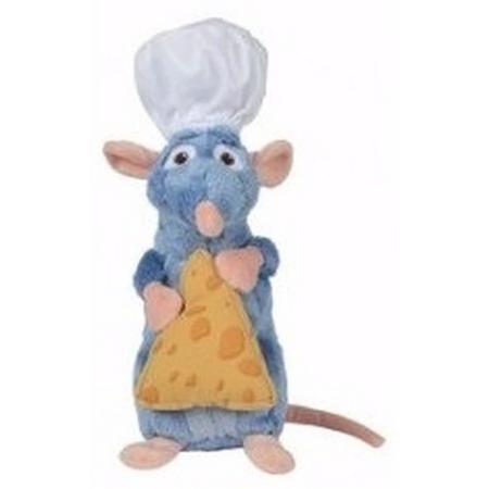 Pluche rat knuffel Remy Ratatouille met kaasje 25 cm