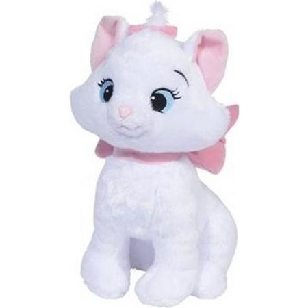 Pluche witte Disney Marie kat/poes/kitten knuffel 24 cm speelgoed - Aristokatten - Katten/Poezen cartoon knuffels - Speelgoed voor kinderen