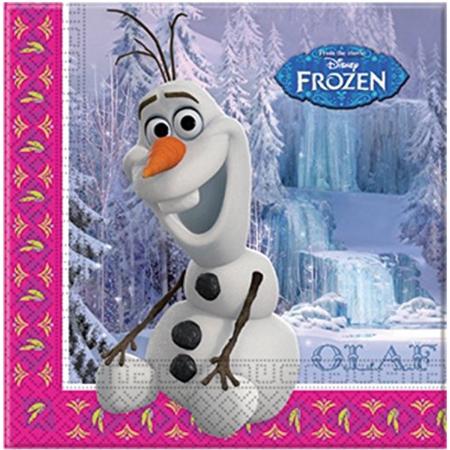 Set van 20 papieren servetten Olaf Frozen™ - Feestdecoratievoorwerp