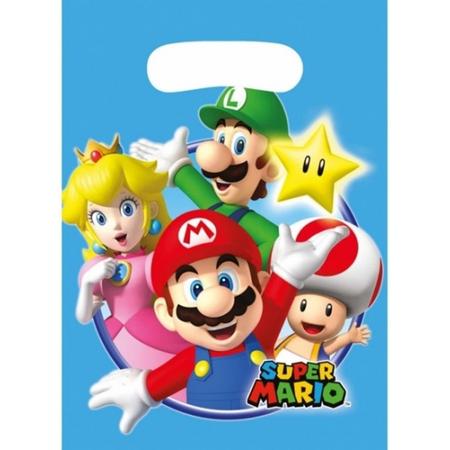 Super Mario thema feestzakjes 6 stuks