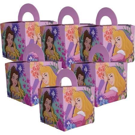 Traktatie doosjes Disney Princess 8 stuks 6,5x6,5x6,5 cm