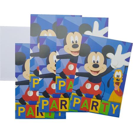 Uitnodigingen Disney Mickey & Pluto 5 stuks