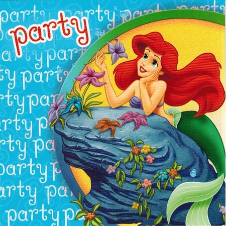 Uitnodigingen Disney Vierkant - Ariel - de kleine zeemeermin