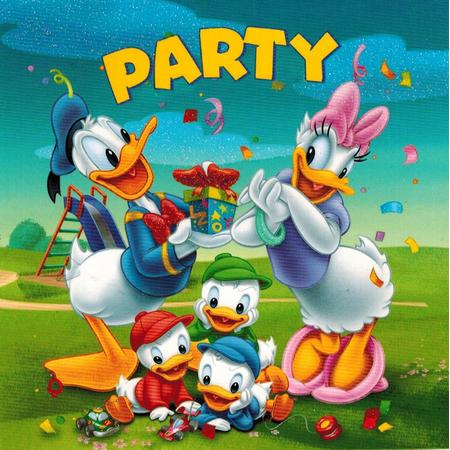 Uitnodigingen Disney Vierkant - Donald Duck, Katrien Duck, Kwik, Kwek en Kwak