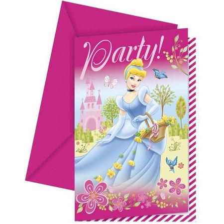 Uitnodigingen Disneys Princess Party 6 stuks
