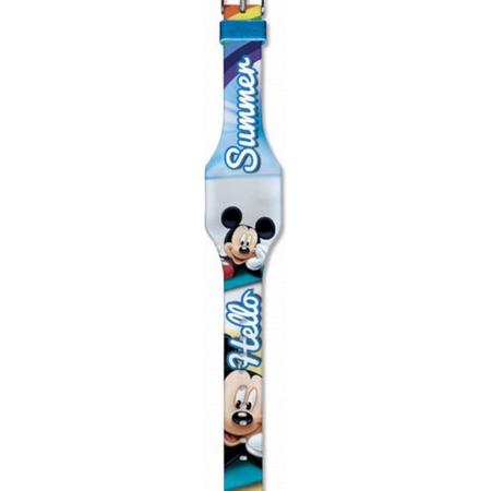 horloge led Mickey Mouse junior 29 cm rubber blauw
