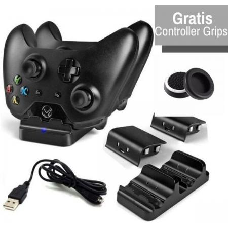 DOBE Xbox One Oplaadstation - Inclusief Controller Grips - Laadstation – Controller Charging Dock – Dual Charge System – Zwart