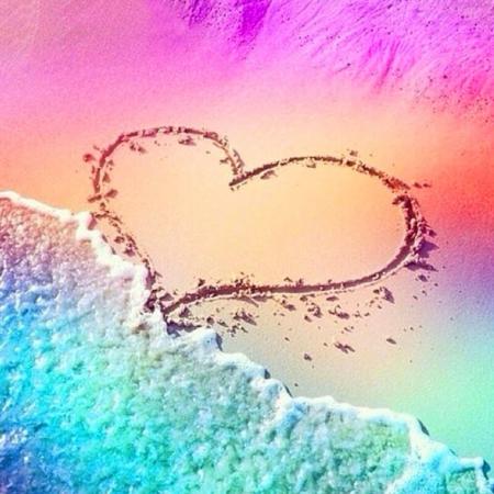 Liefde op het strand – hart - Diamond Painting 25x25 (Volledige bedekking - Vierkante steentjes)