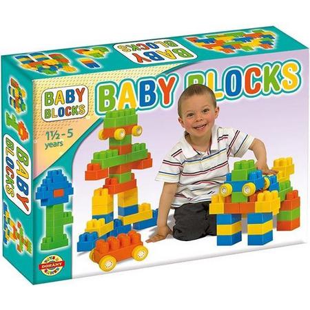 Doos met 24 blokken en 2 onderstellen Dohany Toys
