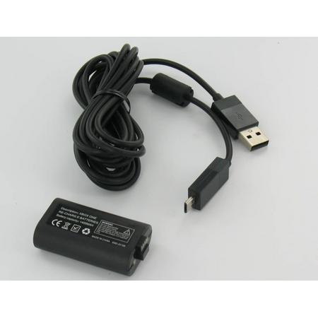 Dolphix - Play & Charge Kit voor XBOX One - USB kabel en Accu - 1400mAh, 2 meter