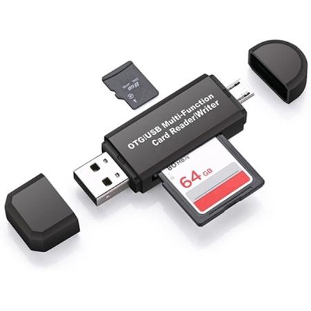 2 in 1 Multifunction SD / TF OTG Card Reader for USB / Micro USB Devices