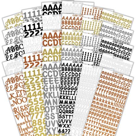 Stickerset: Letters, cijfers & figuren, 30 stickervellen