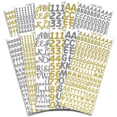 Stickerset Letters & Cijfers, 12 stickervellen