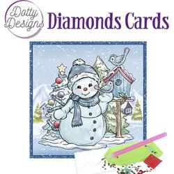 Dotty Designs Card - Snowman with Birds - Diamond painting